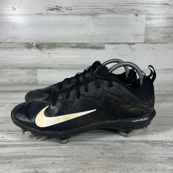 Nike‎ Lunar Vapor Men's Ultra Fly Pro Low Metal Black Baseball Cleats Size 8 - Picture 2 of 9